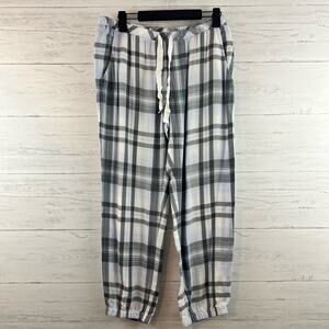 Cloth & Stone Blue and Gray Plaid Print Pajama Pants Size L